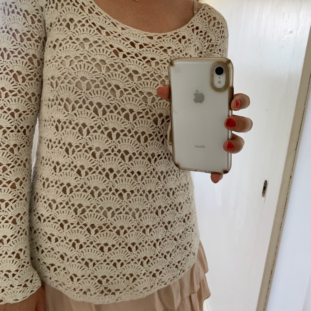 Designer lightweight crochet sweater 💕
